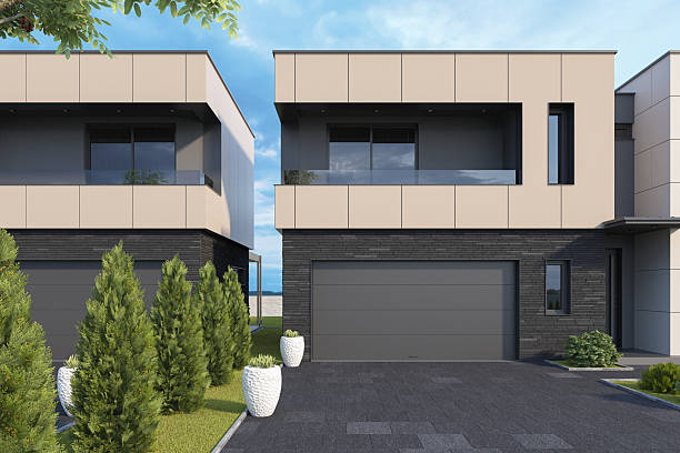 istock Luxury Two-Story Villa with Modern Architectural Design in the Sunny Morning 2242898340