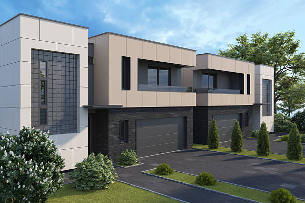 istock Luxury Two-Story Villa with Modern Architectural Design in the Sunny Morning 2242898385