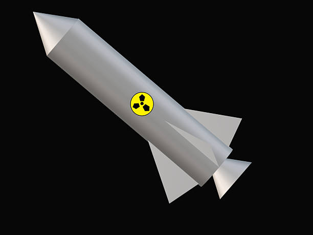 istock This image is a 3D cartoon-style nuclear bomb with a radiation warning symbol on the bomb. 2242899599