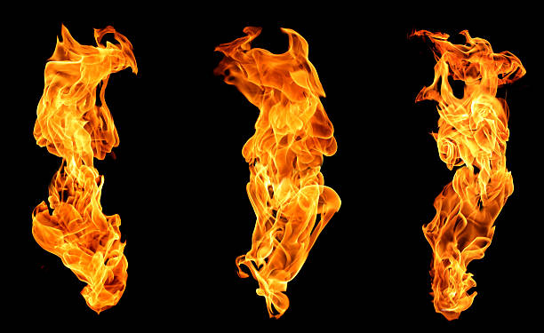 istock Realistic isolated flames on black background showing natural fire movement and texture, perfect for visual effects, digital artwork, and creative design needing authentic burning flame details. 2242899746