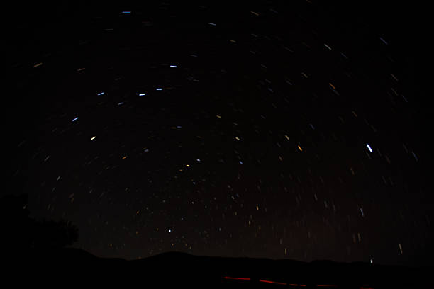 Long Exposure Of Star Trails In Night Sky With Big Dipper