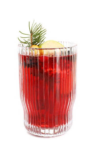 istock Aromatic Christmas Sangria drink in glass isolated on white 2242903887