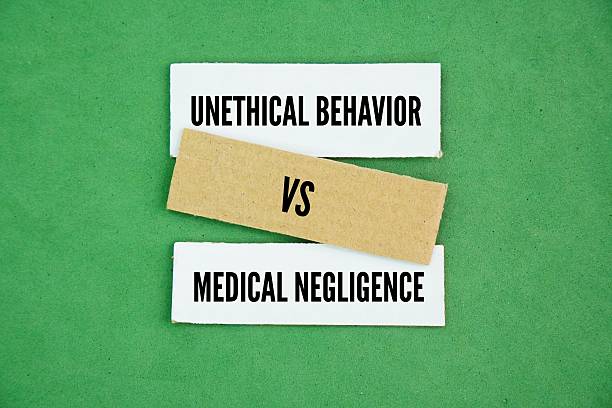 istock Boxed paper with the words Unethical Behavior Vs Medical Negligence. 2242908395