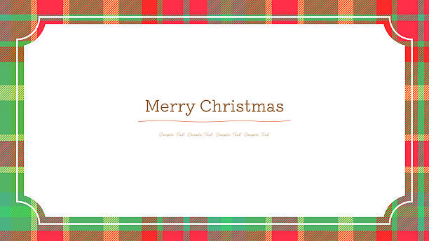 Christmas-colored tartan check background illustration Christmas-colored tartan check background illustration gift tag note stock illustrations