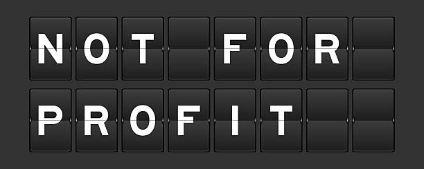 istock Black color analog flip board with word not for profit on gray background 2242912944