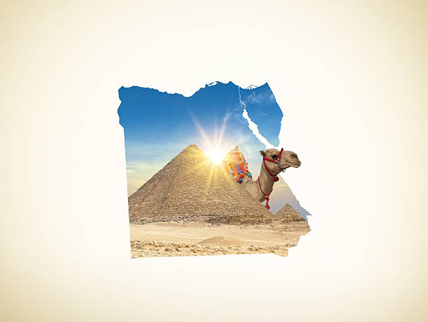 Giza area , Cairo,  Egypt- March 15, 2024Tourists visit the pyramids with camels.
