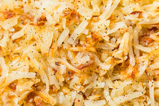 Healthy HOmemade Crispy Shredded Hashbrowns with Salt and Pepper