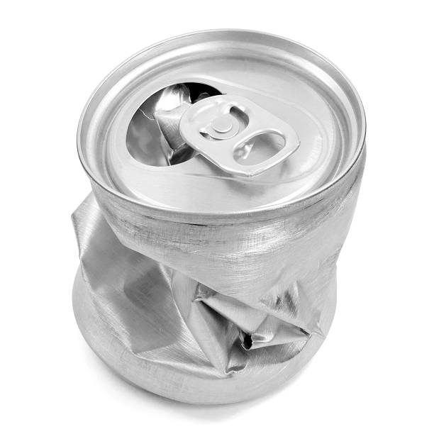 istock Crumpled empty blank aluminium can isolated on white background 2242927868