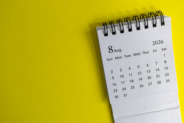 istock Hello August, August 2026 desk calendar for planning. 2242928079