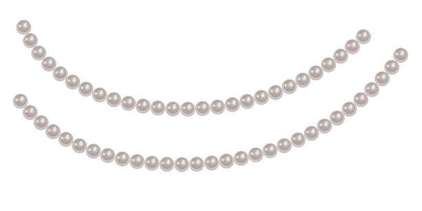istock Pearl necklace isolated on white background, Beautiful vector image of strands of pearls 2242929727