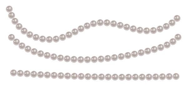 istock Pearl necklace isolated on white background, Beautiful vector image of strands of pearls 2242929857