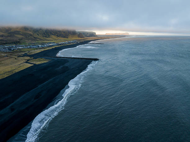 istock Panorama of Black sand Beach, Vik, Iceland 2242934720