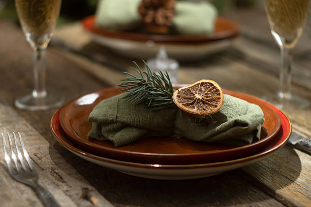 istock Christmas table setting. Seasonal festive table decor. 2242935638