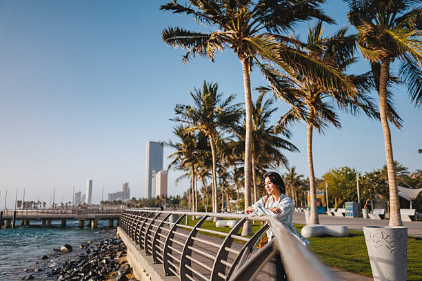 istock Content Traveler Relaxes by Scenic Waterfront in Jeddah 2242939087