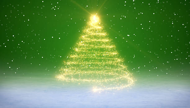 istock Illustation of a Christmas tree on a green background. 2242949746