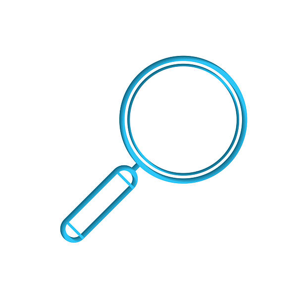 istock Magnifying glass. Icon cut out on white paper with blue background 2242951983