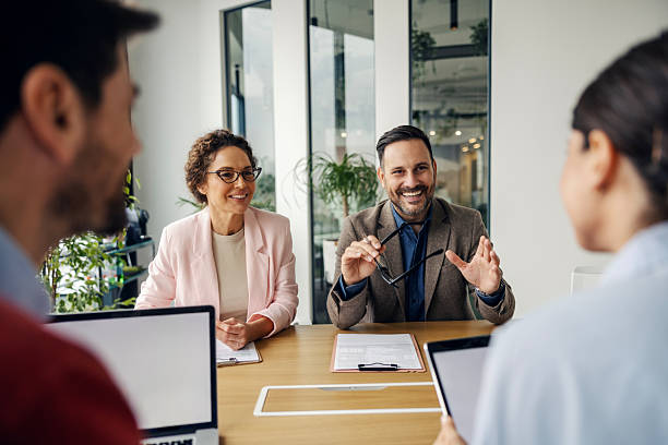 istock Business colleagues collaborating during a corporate meeting 2242952057