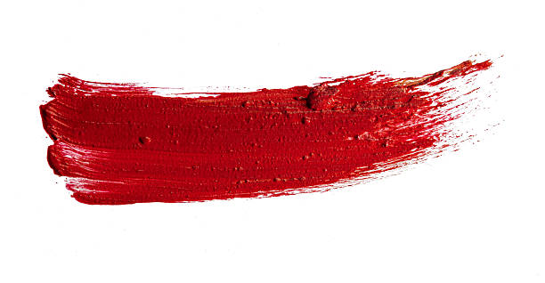 istock Stain swatch of a red matte lipstick on white background 2242957159