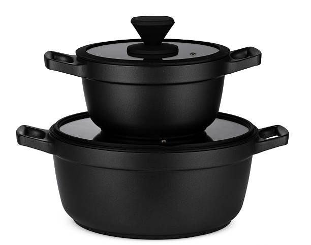 istock New set of black saucepans isolated on white 2242957652