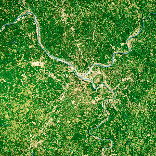 istock Allegheny County PA Satellite Topographic Map 3D Render Color 2242959396