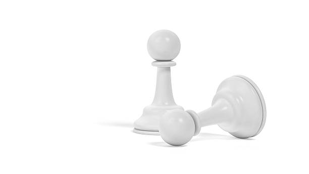 istock White pawns isolated on white background. 2242962078