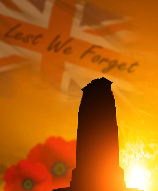 Poppy Day background. Remembrance Day - Lest We Forget. 3d illustration.