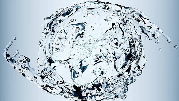 istock Essential Oil Bubbles for cosmetics in water. blue liquid bubbles, fluid flow. Collagen, atoms floating, Moisturizing Cream, Skin Serum, Vitamin, beauty concept, Realistic Drops, Molecule, 3d render 2242968202