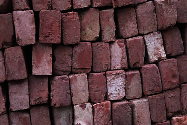 red brick on the street for construction work