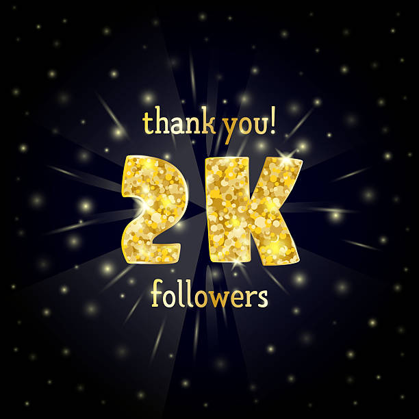 istock Vector illustration of  gold design for a thank you 2K followers. 2242979435