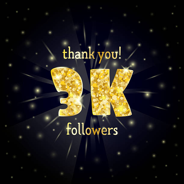 istock Vector illustration of  gold design for a thank you 3K followers. 2242980207
