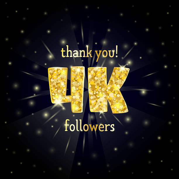 istock Vector illustration of  gold design for a thank you 4K followers. 2242980987