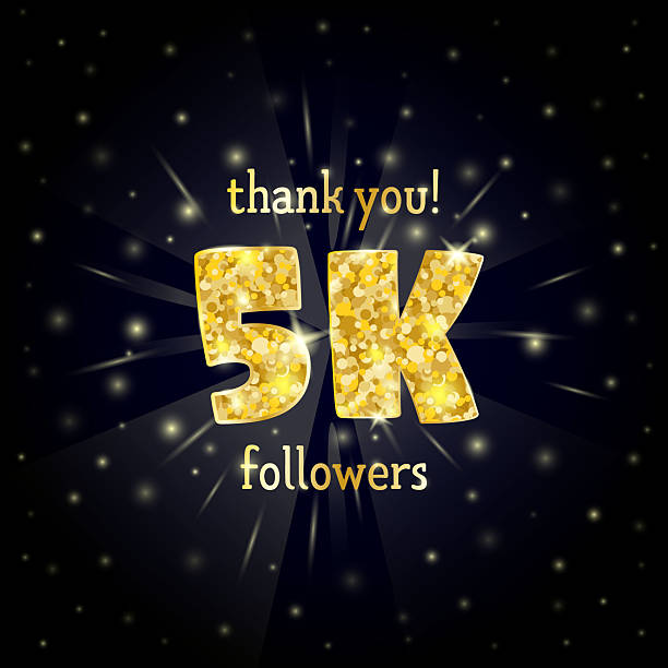 istock Vector illustration of  gold design for a thank you 5K followers. 2242981932