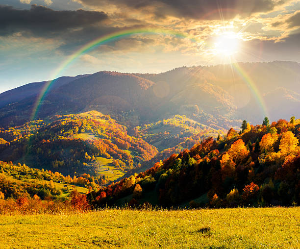 istock sunny autumn in mountain landscape at sunset 2242983832