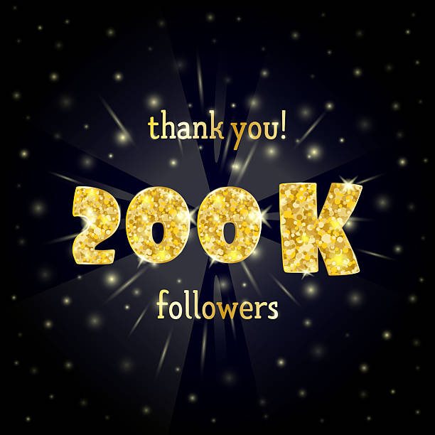 istock Vector illustration of  gold design for a thank you 200K followers. 2242985696