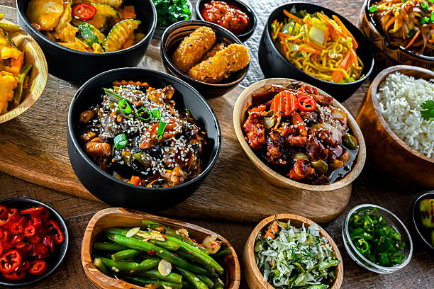 istock Composition with variety of east asian dishes 2242986884