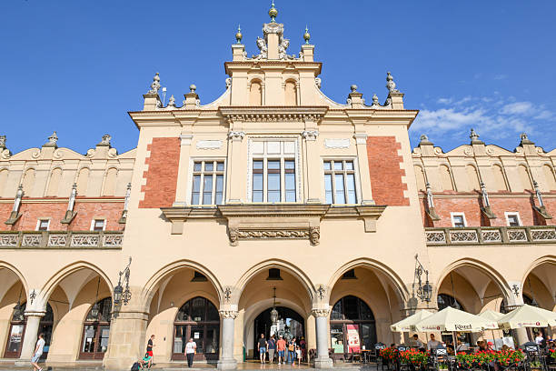 Cracow, Poland - 7 June 2025: view at the main square of Cracow on Poland