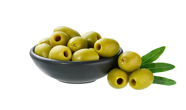 istock black bowl with pitted olives isolated on a white background. 2243001107