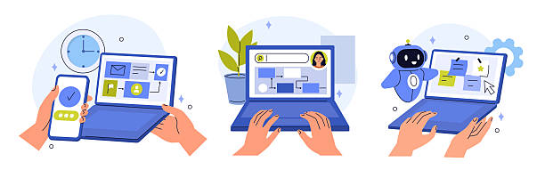 stockillustraties, clipart, cartoons en iconen met workflow automation - onboarding