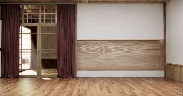 istock Empty room,Clean japanese minimalist room interior, 3D rendering 2243008014