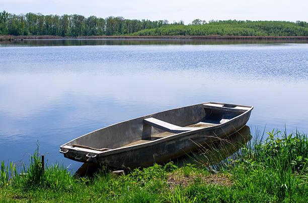 View of a fishing boat by the lake Uluabat, Bursa.