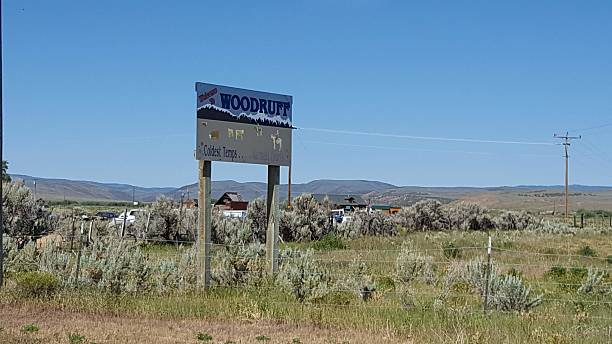 istock Entry Welcome highway sign. Woodruff, Utah. 2243019059