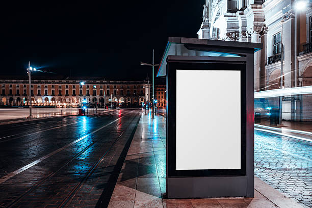 istock Blank night city mockup 2243031739