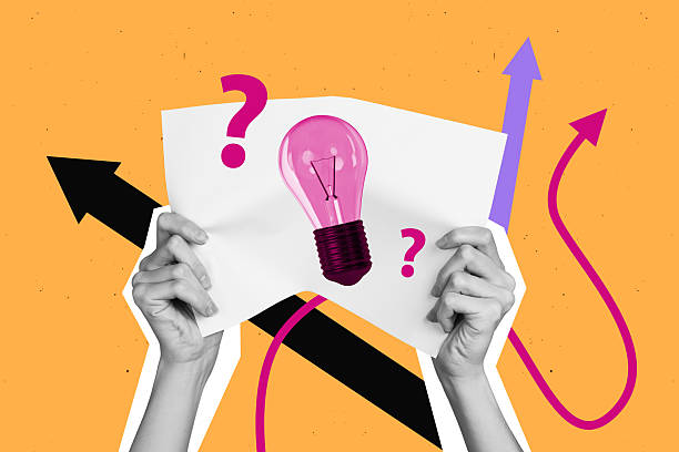 istock Composite image 3D collage of leadership up progress goal achievement target motivation hand hold paper idea bulb arrow research question 2243033524