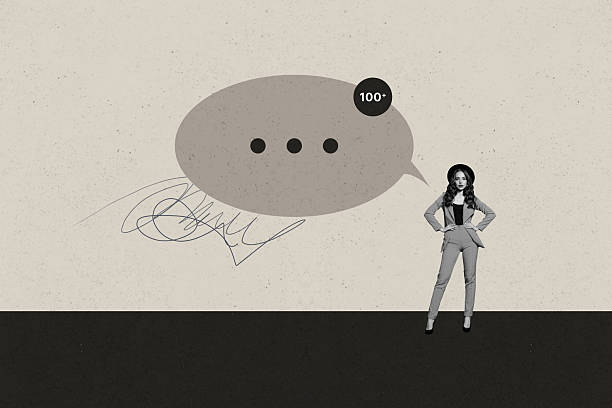 istock Collage with person surrounded by message bubbles symbolizing chatting communication online interaction business 2243049153