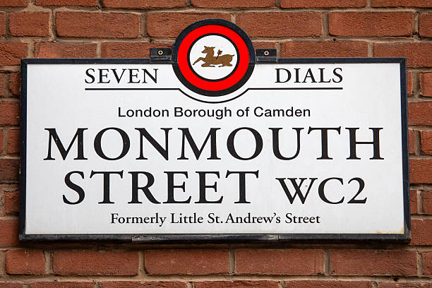 London, UK - July 15th 2025: A street sign for Monmouth Street in the Seven Dials area of the West End in London, UK.