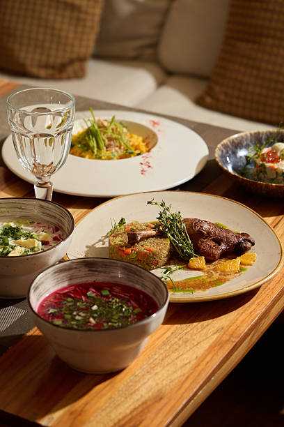 istock An Exquisite and Delicious Culinary Presentation Showcasing Gastronomic Dishes, Artfully Arranged 2243054731