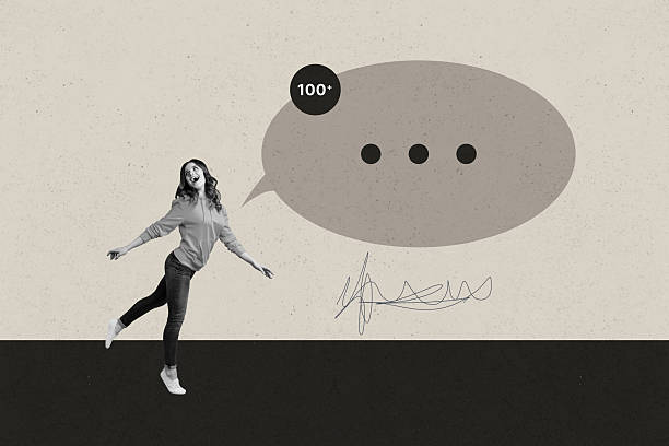istock Collage with person surrounded by message bubbles symbolizing chatting communication online interaction business 2243055395