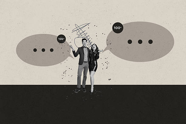 istock Collage with person surrounded by message bubbles symbolizing chatting communication online interaction business 2243058338
