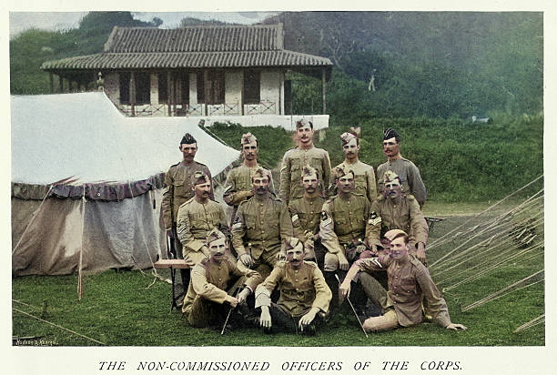 istock British military history, Royal Hong Kong Regiment, Non-commissioned officers, 1890s, 19th Century victorian vintage photograph 2243059963