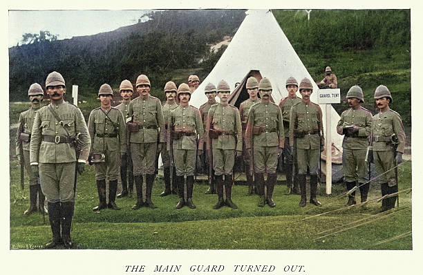 istock British military history, Royal Hong Kong Regiment, Main guard, 1890s, 19th Century victorian vintage photograph 2243059985